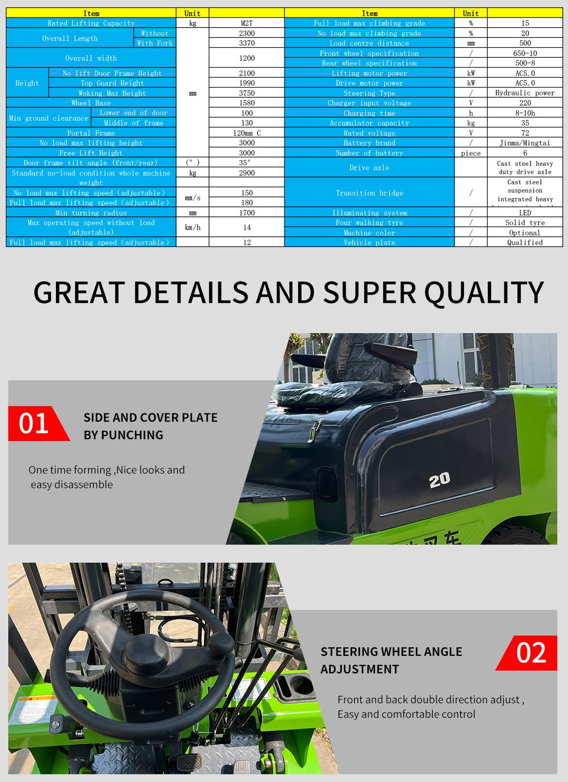 LEKING 2 Ton Electric Forklift - Image 12