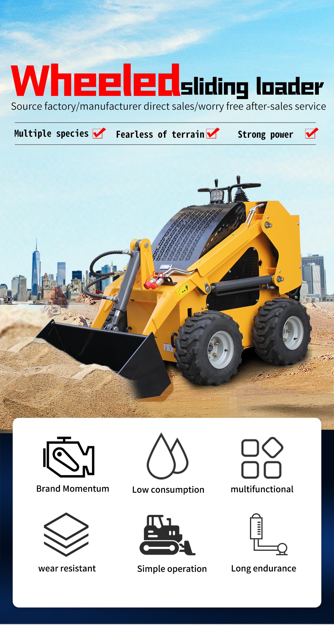 LEKING Wheeled Skid steel loader - Image 2